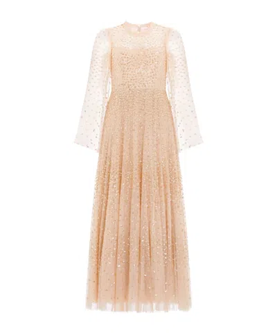 Needle & Thread Sequin Dress In Nude