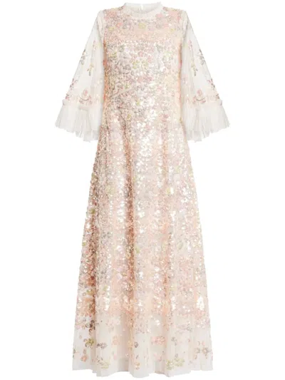 Needle & Thread Sequin-embellished Dress In Neutrals