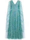 Needle & Thread Sequin-embellished Gown In Green