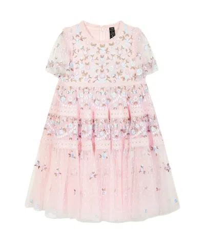 Needle & Thread Short Sleeve Dress In Pink