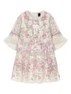 Needle & Thread Tulle Garden Delight Dress In Neutrals