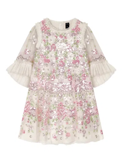 Needle & Thread Kids' Tulle Garden Delight Dress In Neutrals