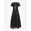 Needle & Thread Womens Deco Dot Sequin Woven Gown Graphite In Graphite