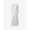 Needle & Thread Snowdrop Maxi Dress In Blue