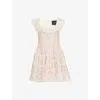 Needle & Thread Womens Cream Pink Lea Ditsy Micro Embroidered Woven Mini Dress In Cream Pink