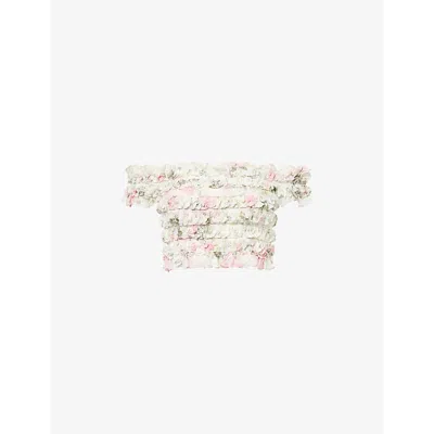Needle & Thread Womens Needle And Thread Rose Smocked Chiffon Top In Moonshine/pink