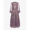 Needle & Thread Womens Needle And Thread Glisten Long-sleeve Sequin Woven Gown In Amethyst