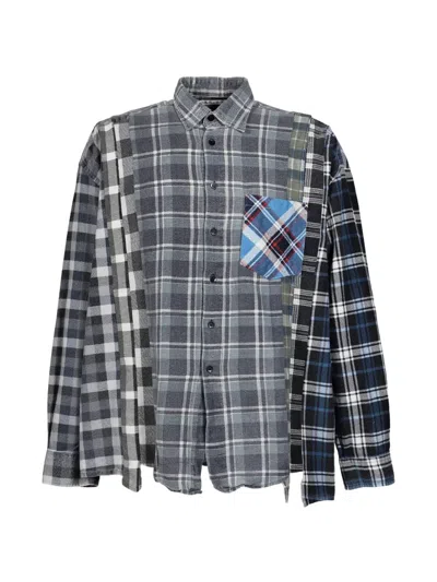 Needles 7 Cuts Patchwork Flannel Shirt In Black