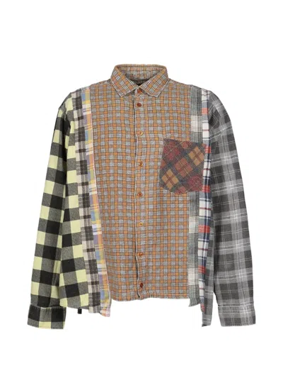 Needles 7 Cuts Patchwork Shirt In Brown