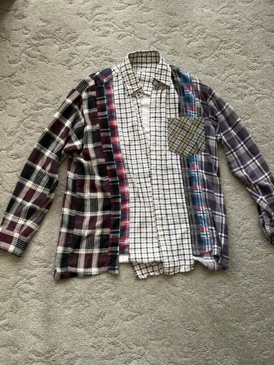 Pre-owned Needles 7 Cuts Rework Patchwork Flannel In Multicolor