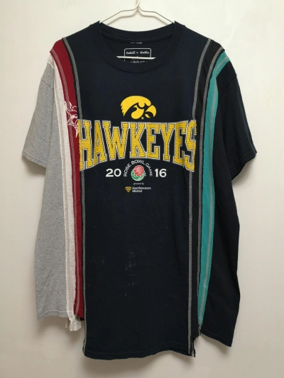 Pre-owned Needles 7 Cuts Vintage College Print Crew Neck Short Sleeves Tee In Multicolor