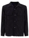 Needles Jacquard Abstract Shirt With Chest Pockets In Blue
