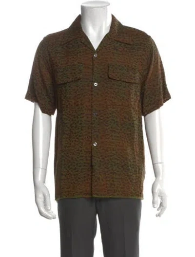 Pre-owned Needles Animal Print Short Sleeve Shirt In Green