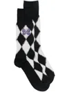Needles Argyle-check Socks In 黑色