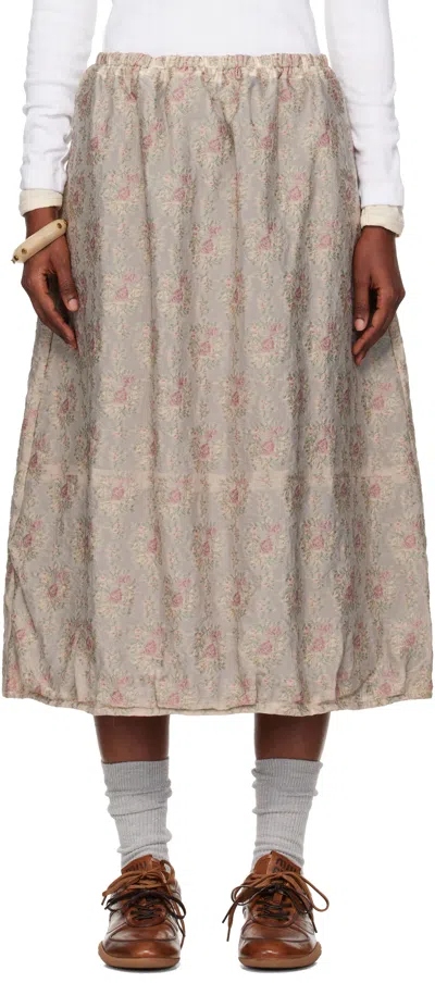 Needles Beige Balloon Midi Skirt In Brown