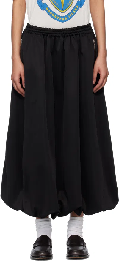 Needles Black Balloon Track Midi Skirt In B-black