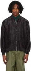 Needles Black B.b. Bomber Jacket In B-charcoal