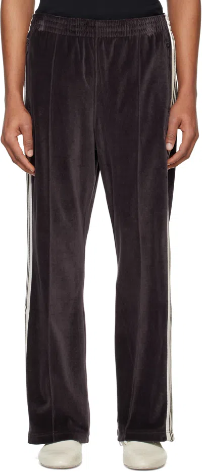Needles Black Boot-cut Track Pants In B-charcoal