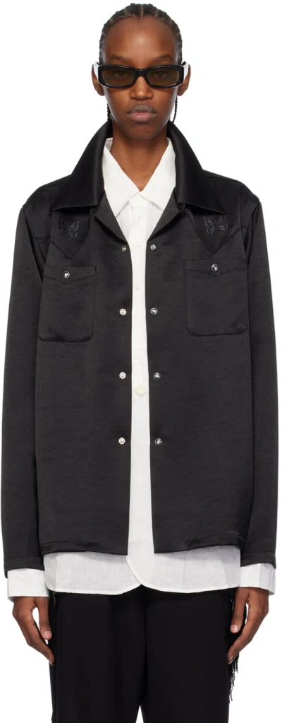 Needles Black Cowboy One-up Shirt In C-black