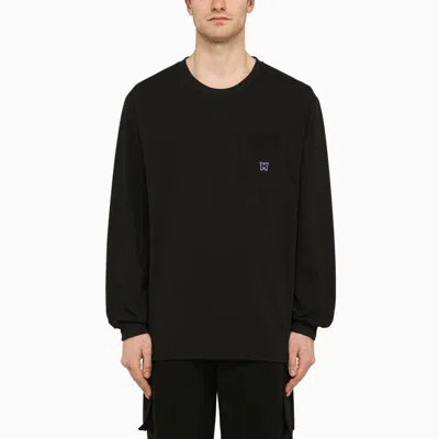 Needles Black Crew-neck Sweatshirt With Embroidery