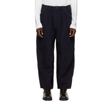 Needles Black Crocodile Jacquard H.d. Painter Jeans In Blue