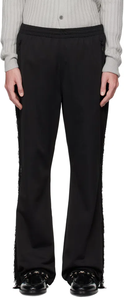 Needles Black Fringe Boot-cut Track Pants In B-black