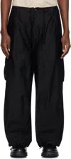 Needles H.d. Wide-leg Cotton-twill Drawstring Cargo Trousers In B-black