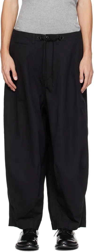 Needles Black H.d. Military Trousers In B-black