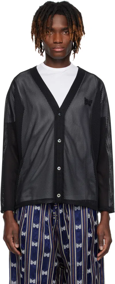 Needles Black Mesh Cardigan In C-black