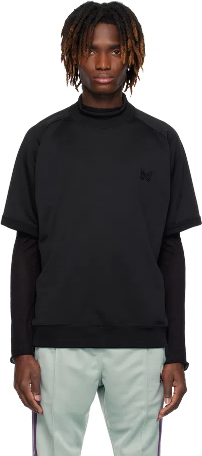 Needles Black Mock Neck T-shirt In C-black