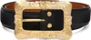 Needles Black Papillon Square Buckle Belt In Gold