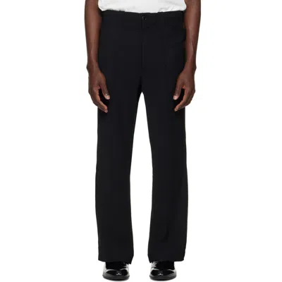 Needles Black Poly Twill Western Leisure Trousers