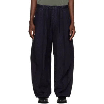 Needles Black Python Jacquard H.d. Painter Jeans In Blue