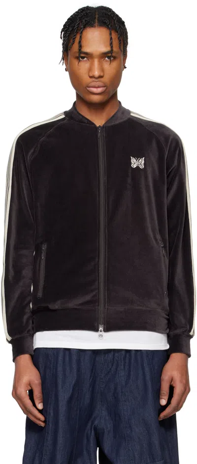 Needles Black Rib Collar Track Jacket In B-charcoal