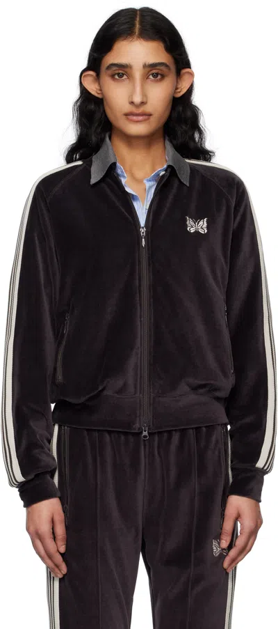 Needles Black Rib Collar Track Jacket In B-charcoal