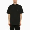 Needles Solid Color Mock-neck T-shirt With Butterflyembroidery In Black