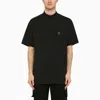 NEEDLES NEEDLES BLACK STAND UP COLLAR T SHIRT WITH EMBROIDERY