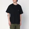 Needles Solid Color Mock-neck T-shirt With Butterflyembroidery In Black