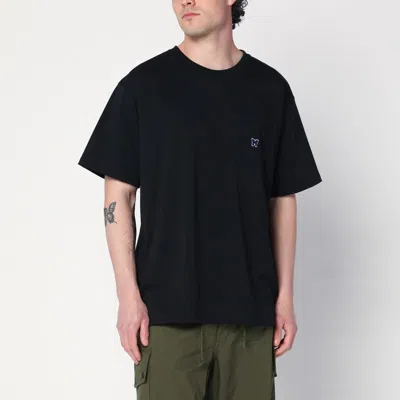 NEEDLES BLACK T-SHIRT WITH LOGO PATCH