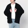 Needles Wool Cardigan With V-neckline And Ribbed Finish In Black