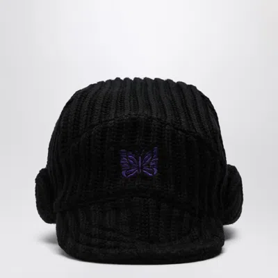 Needles Black Wool Visor Hat