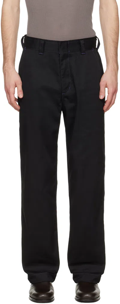 Needles Black Work Trousers In Brown