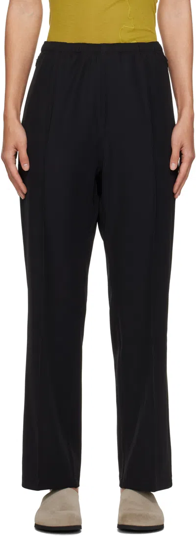 Needles Black W.u. Straight Trousers In D-black