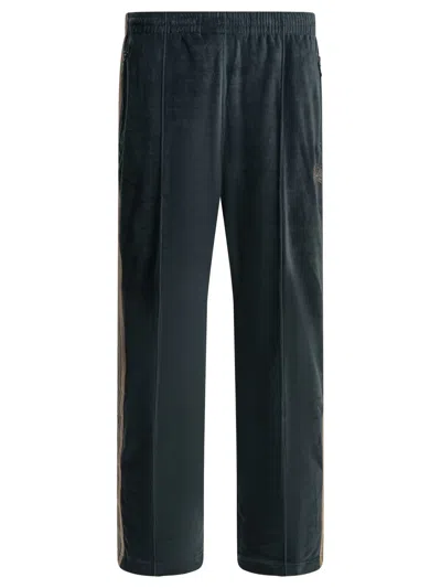 Needles Blue Cotton Polyester Sports Pants In Black