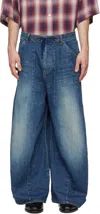 Needles Blue H.d. Buggy Jeans In Blue