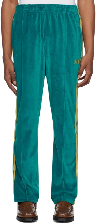 Needles Blue Narrow Track Pants In A-turquoise