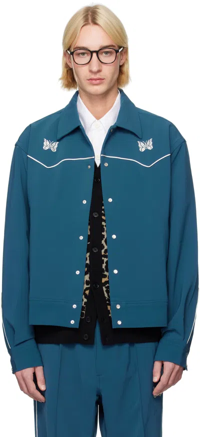 Needles Blue Piping Cowboy Jacket In A-marine Blue