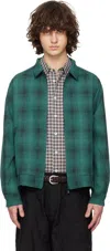 Needles Sport Wool Blend Collared Casual Jacket In Green
