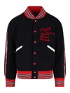 Needles Black Deconstructed Letter Bomber Jacket In Black
