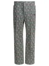 Needles Boot Cut Blue Polyester Casual Pants In Multi